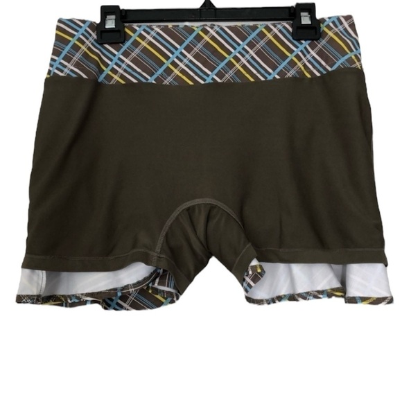 All By Jofit Brown Plaid Mini Ruffle Tennis Pickleball Golf Sports Skirt size 12 - Picture 7 of 11